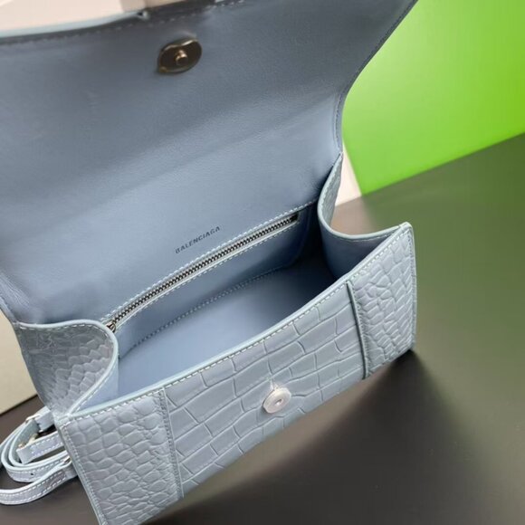 BALENCIAGA HOURGLASS XS HANDBAG CROCODILE EMBOSSED - Picture 3 of 6